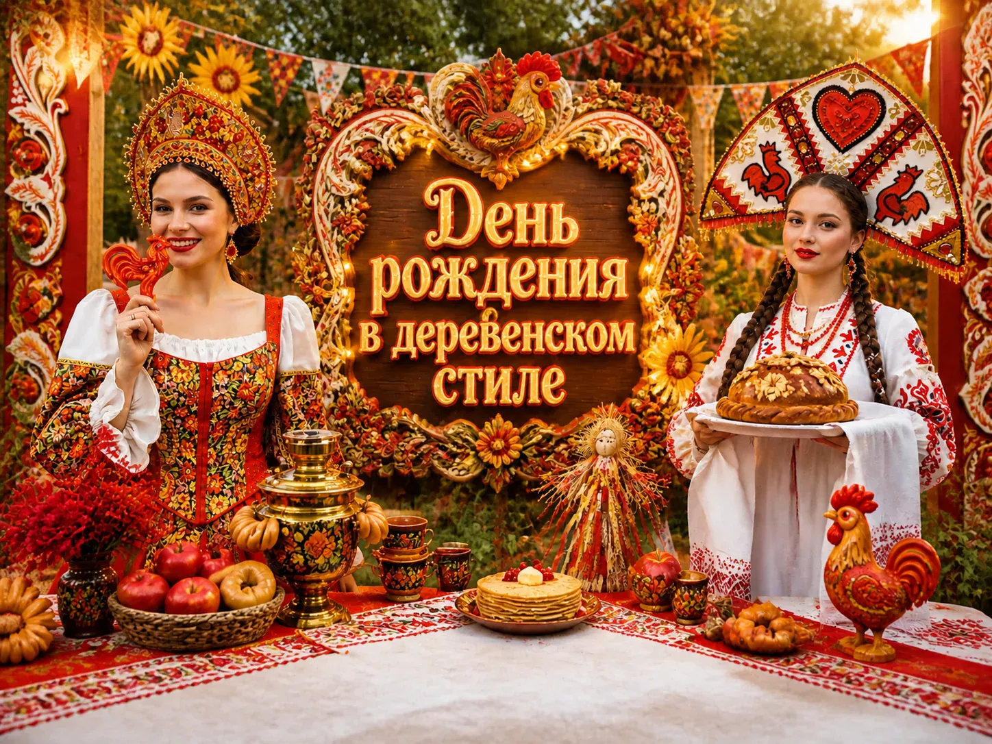 День рождения в деревенском стиле